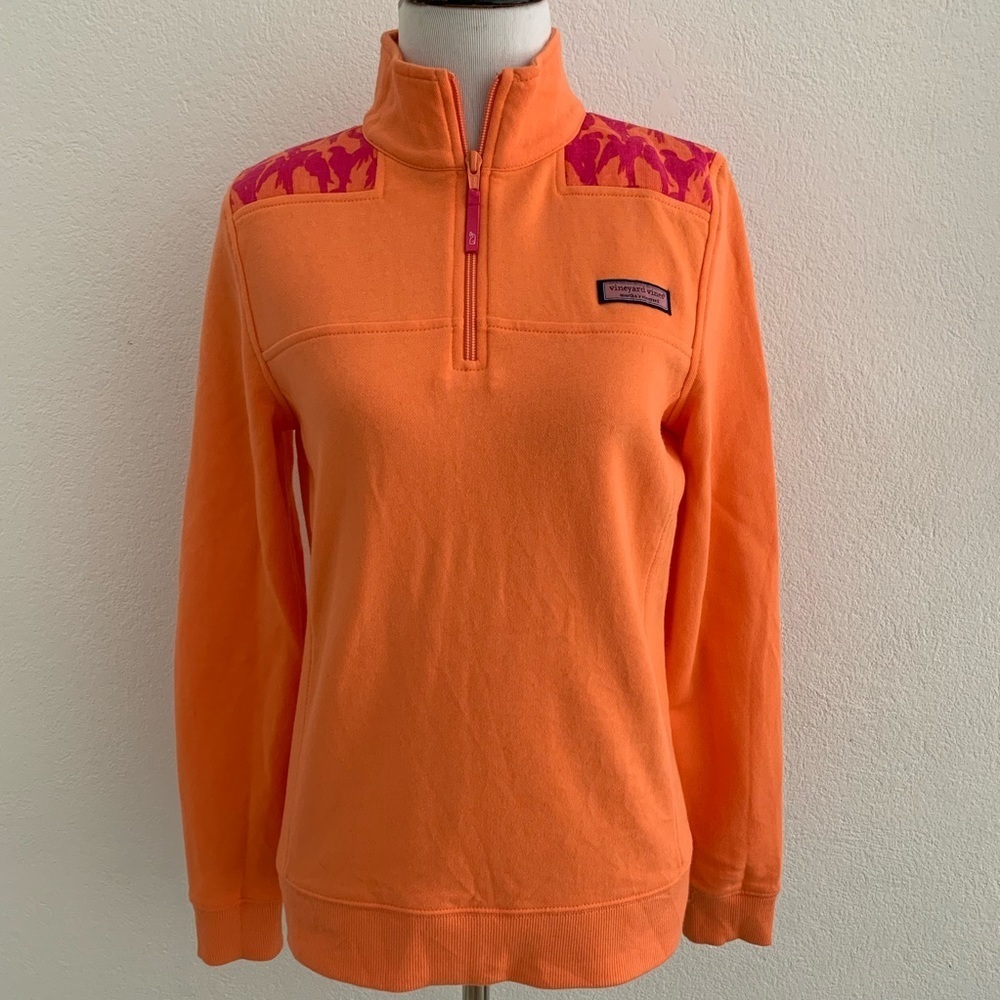 Vineyard Vines Shep Shirt Orange Parrots size XS